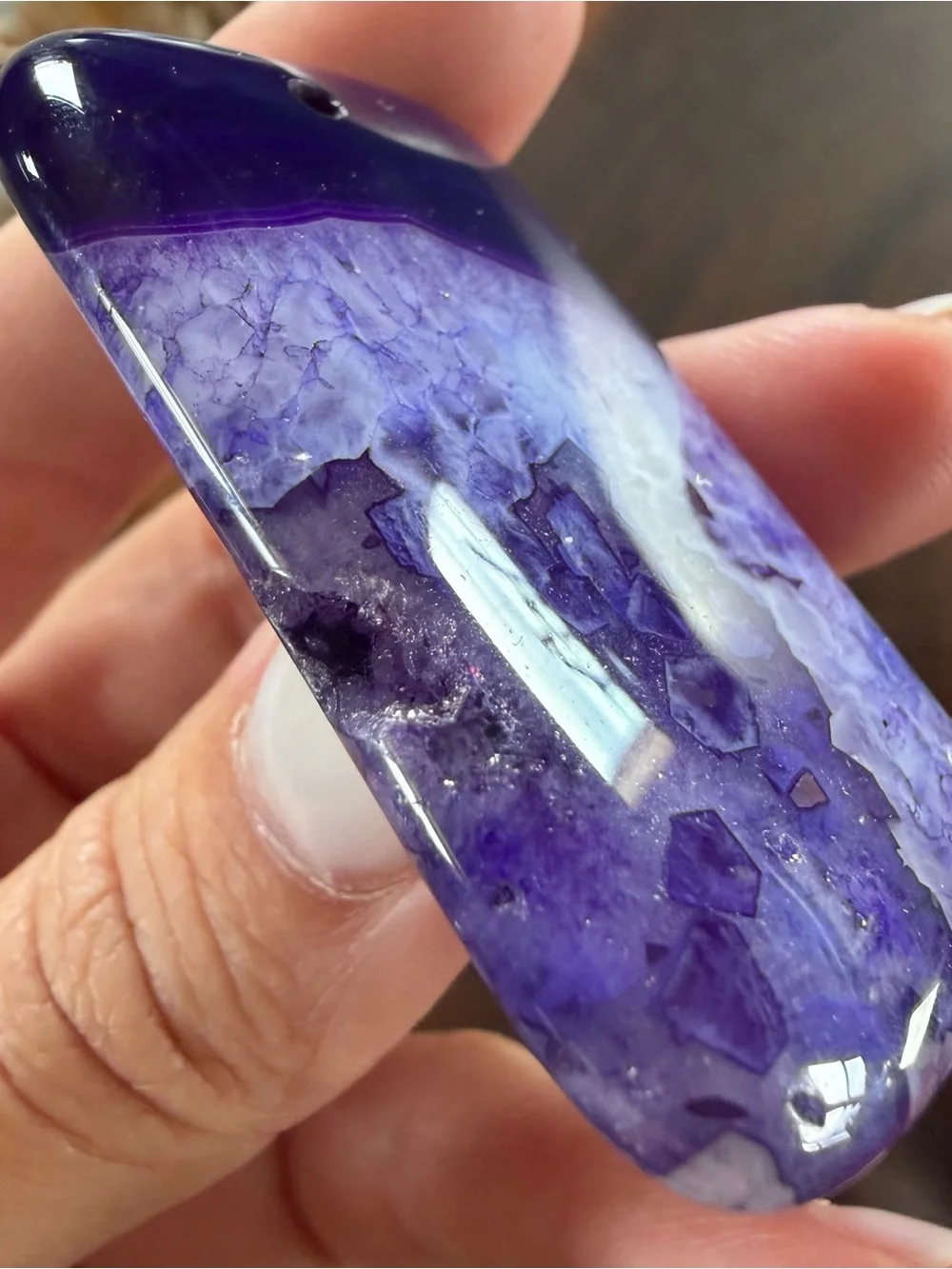 Purple Druzy Agate Pendant Dyed Crystal Necklace Gemstone Natural Stone Jewelry